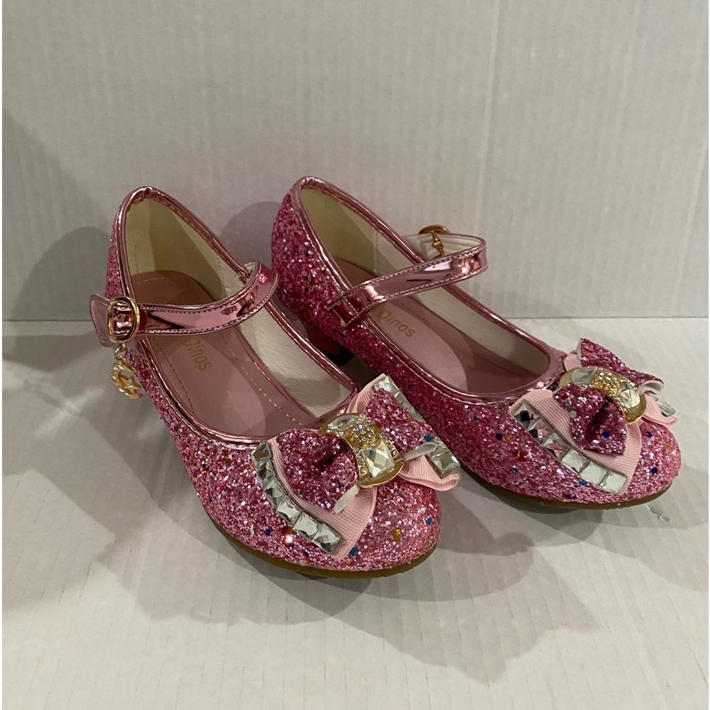Cadidi Dinos Girls dress shoes Mary Jane Princess sparkle shoes size 2.5